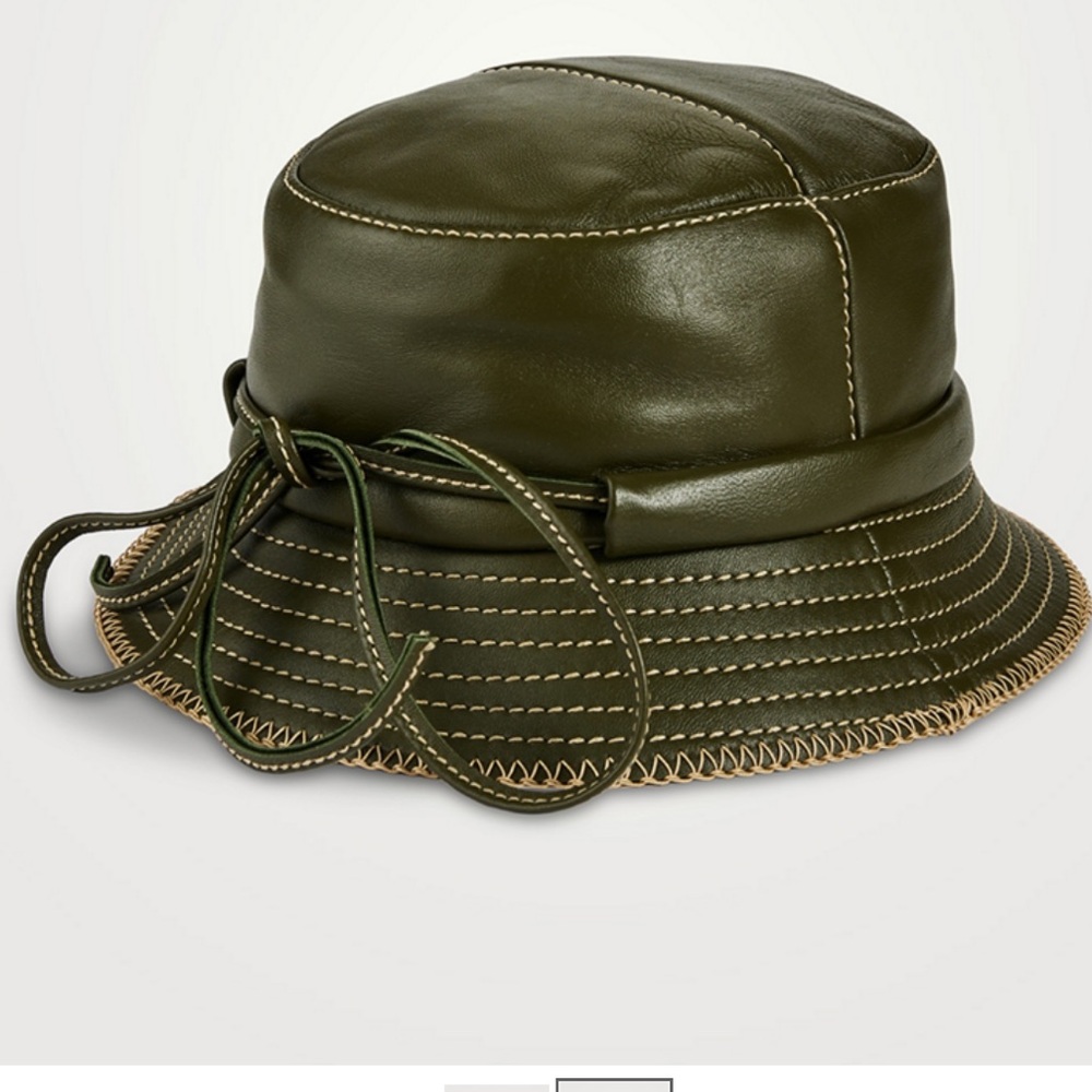 Jacquemus Khaki (Olive Green) Unisex Leather Bucket Hat - Picture 5 of 6